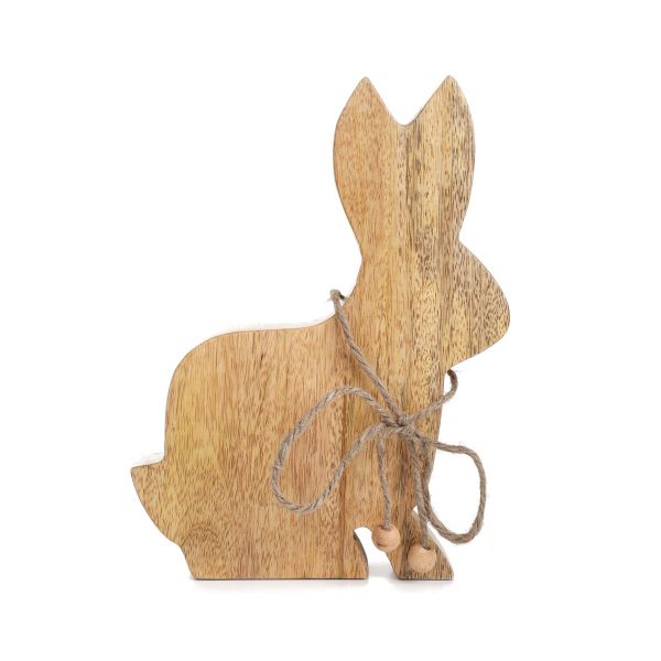 Dekoracja MIDO królik drewniany mały 19x25 cm