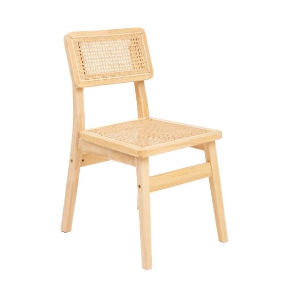 Krzesło KARNIKA drewniane z naturalnym rattanem 45x46x82 cm