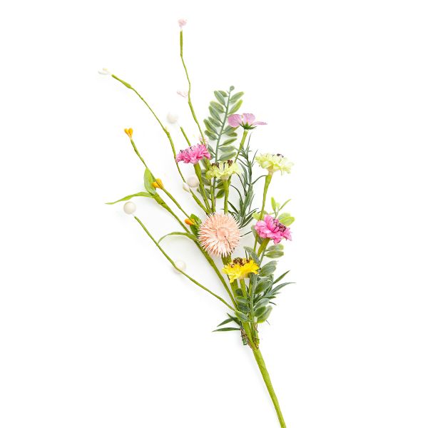 Gałązka sztuczna FLOS z kolorowymi kwiatuszkami 45 cm