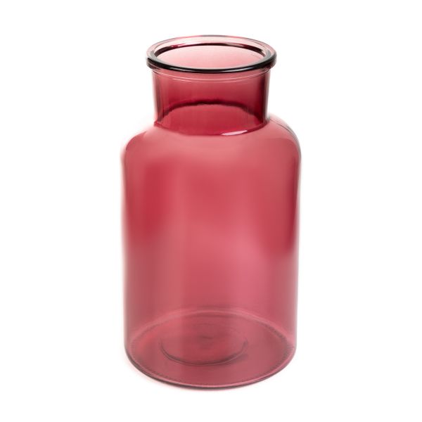 Wazon TENNO szklany różowy 14,5x14,5x25,5 cm