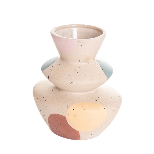 Wazon MAASAI ceramiczny w kolorowe plamy 14x9x15,5 cm