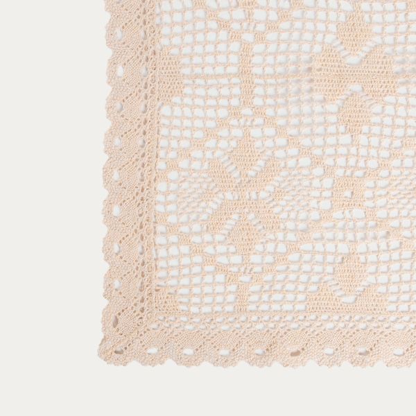 Obrus CROCHET szydełkowy beżowy 130x170 cm