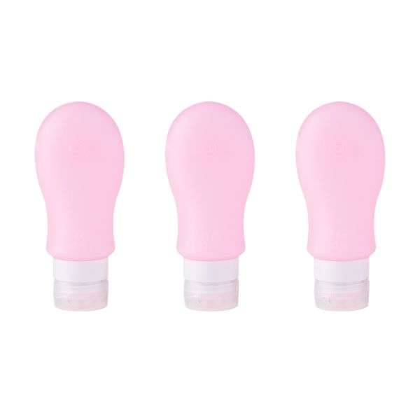 Zestaw buteleczek podróznych SENYA różowych silikonowych 6x4x13 cm