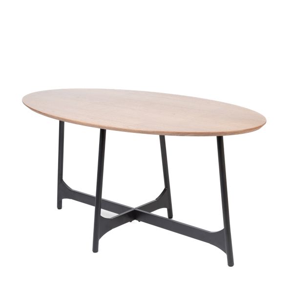 Stół SAVELMA naturalny z czarnymi nogami 160x80x76cm