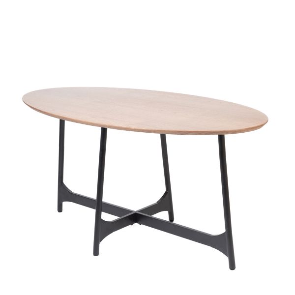 Stół SAVELMA naturalny z czarnymi nogami 180x85x76cm
