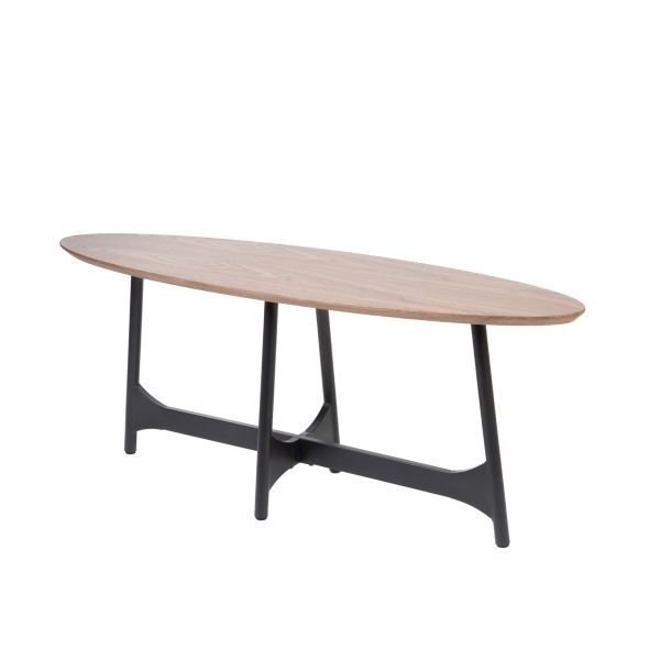Stół SAVELMA naturalny z czarnymi nogami 140x40x58cm