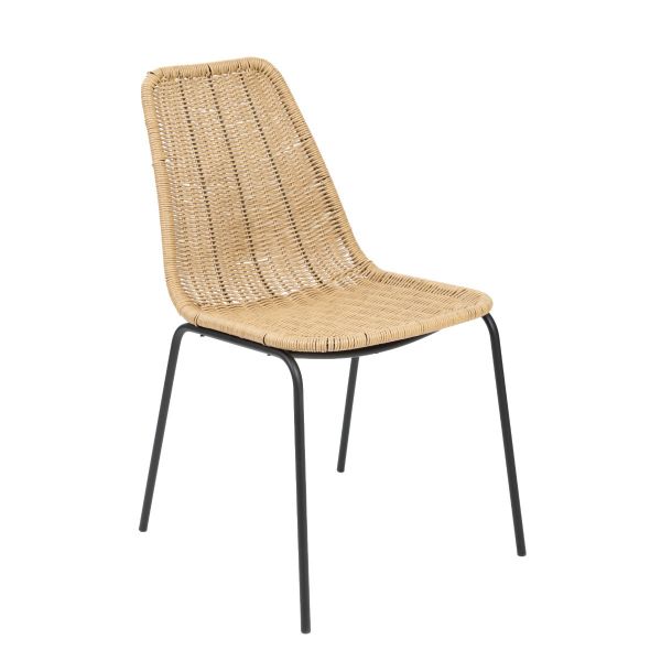 Krzesło EZTIL brązowe plecione 49x61x83 cm