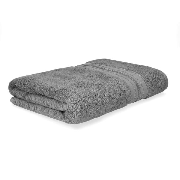 Ręcznik DUKE bawełniany szary z paskami lureksowymi 50x90 cm
