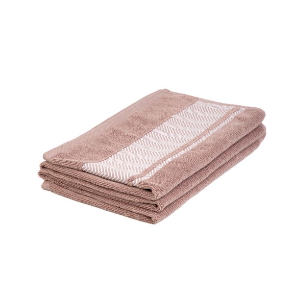 Ręcznik MAIARA bawełniany różowy z ozdobnym przeszyciem 70x130 cm