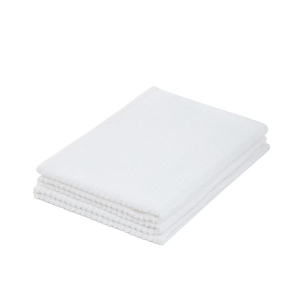 Ręcznik ORTEGIA bawełniany biały prążkowany 70x130 cm