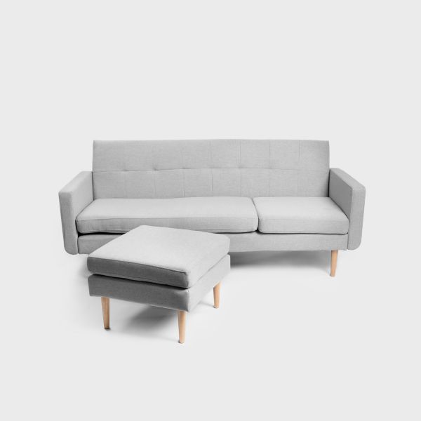 Sofa MAMALU modułowa z funkcją spania szara 197x82,5x86 cm