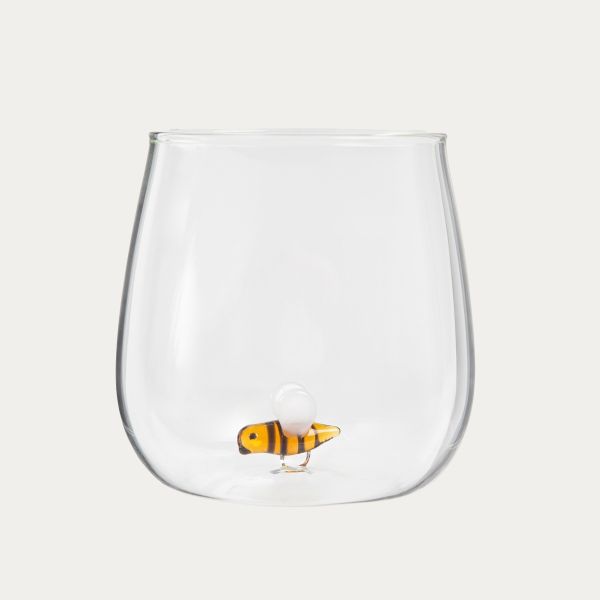 Szklanka ULME z pszczołą w środku bez ucha 0,4 l