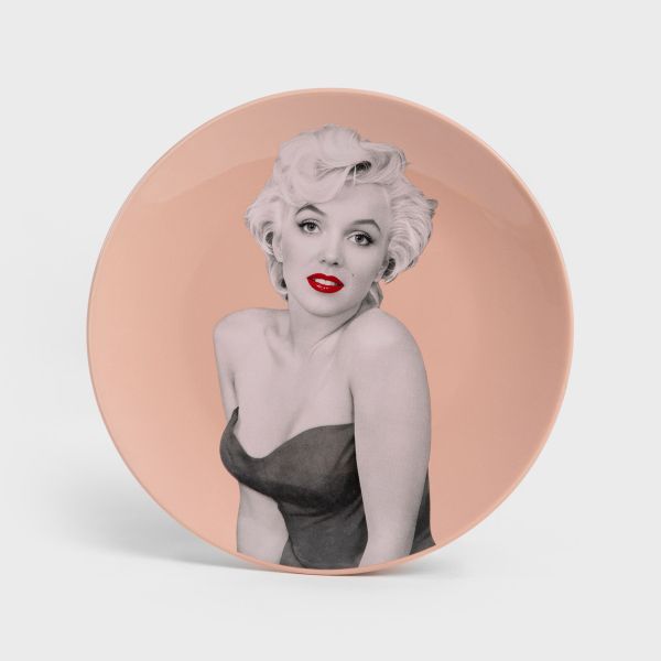 Talerz MONROE LOVE deserowy z wizerunkiem Marilyn różowy 19 cm