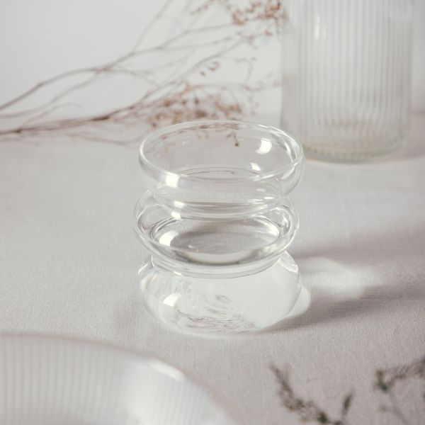 Szklanka BUBBLY transparentna, skrzywiona 0,45 l