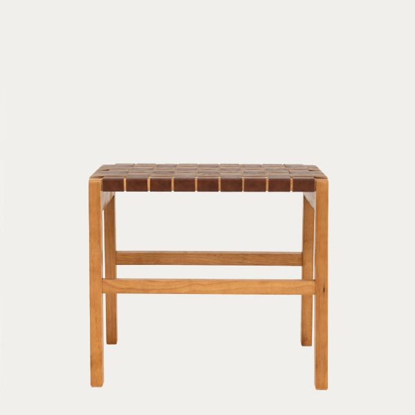 Taboret FUTURUM drewniany brązowy 50x35x45 cm