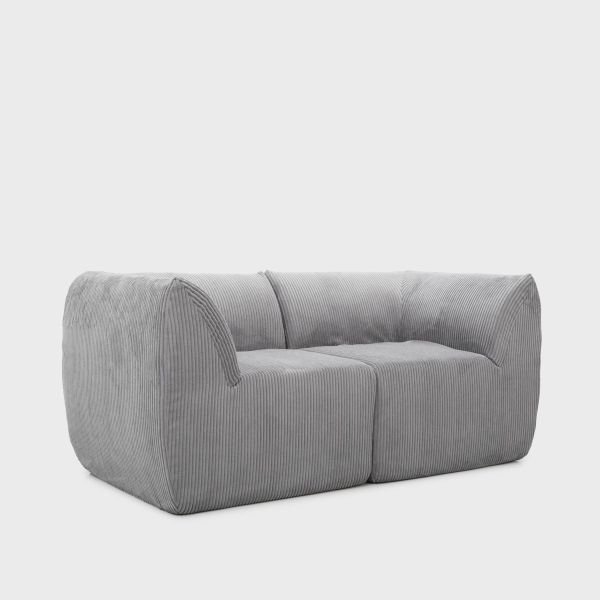 Sofa modułowa SVELA 2-osobowa szara piankowa sztruksowa 161x80x60,5 cm