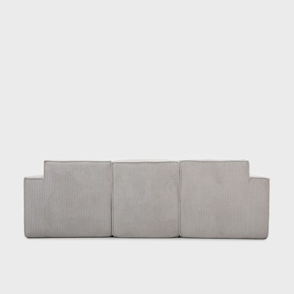 Sofa modułowa LYKKE 3-osobowa jasnoszara piankowa sztruksowa 263x88x73 cm