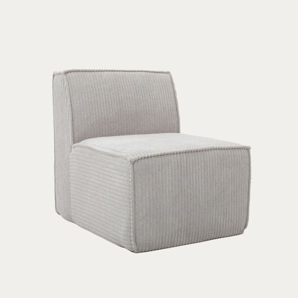Fotel modułowy LYKKE jasnoszary piankowy sztruksowy 73x88x73 cm