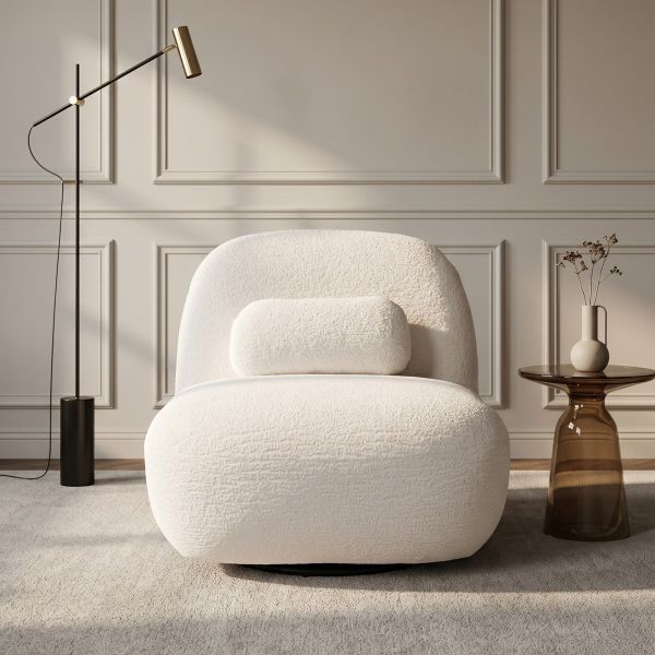 Fotel NORDVIK obrotowy ecru 82x87x74 cm