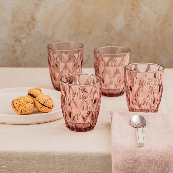 Zestaw szklanek LUNO różowych 4 szt. 280ml