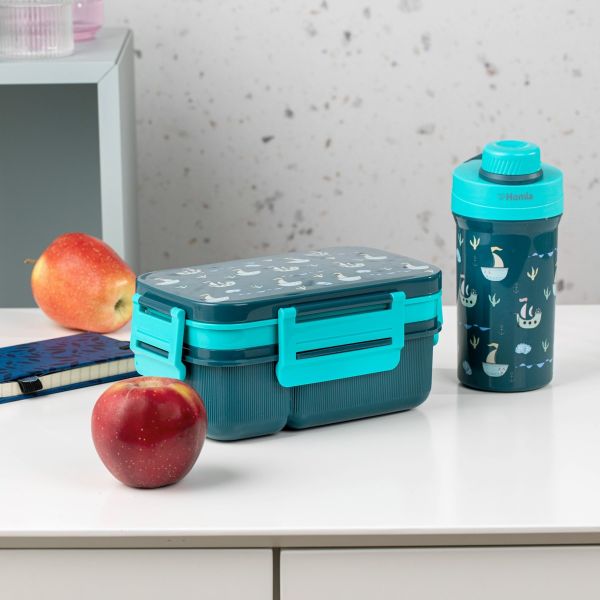 Zestaw lunchbox B2 CAIRO granatowy z kubkiem 1,8l + 0,5l