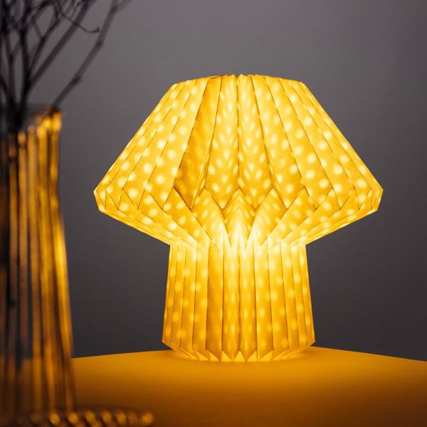 Lampka GALLA papierowa, w kształcie grzybka w kropki 27x38 cm