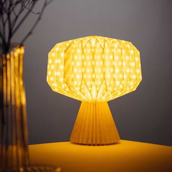 Lampka GALLA papierowa, geometryczna w kropki 27x38 cm