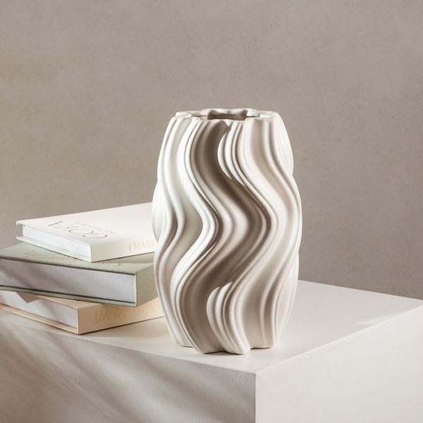 Wazon SALANA falowany biały 16x15x26 cm