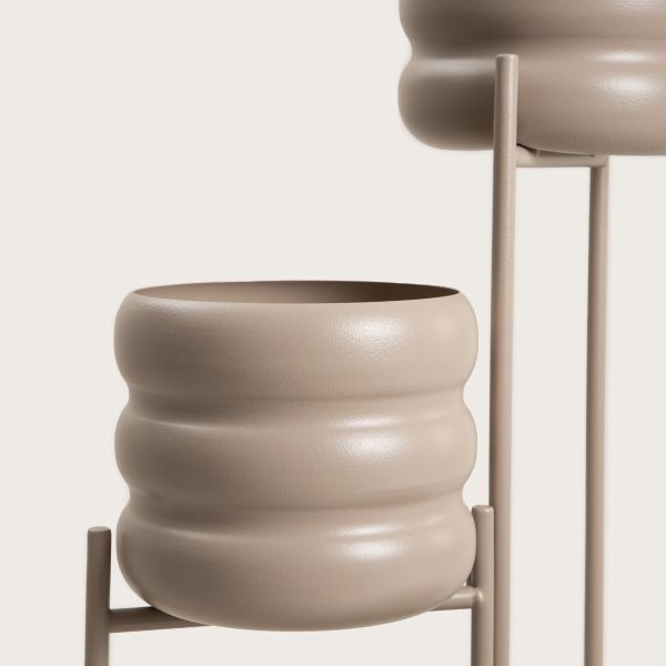 Kwietnik BUUBLE potrójny beżowy 36x25x60 cm