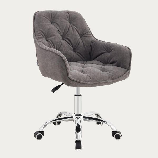 Fotel FUSSY w tkaninie obrotowy szary 57x61x80-90 cm