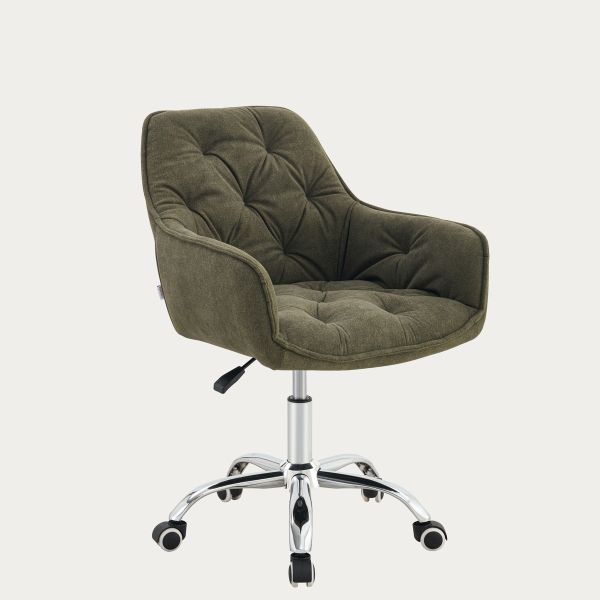 Fotel FUSSY w tkaninie obrotowy zielony 57x61x80-90 cm