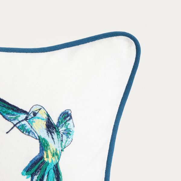 Poszewka COLIBRI z haftowanymi kolibrami 45x45cm