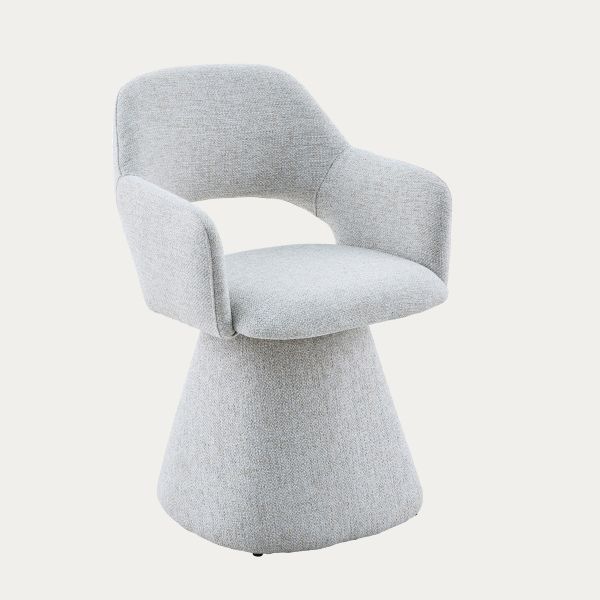 Fotel GOMBE obrotowy w tkaninie beżowy 55x62x85 cm
