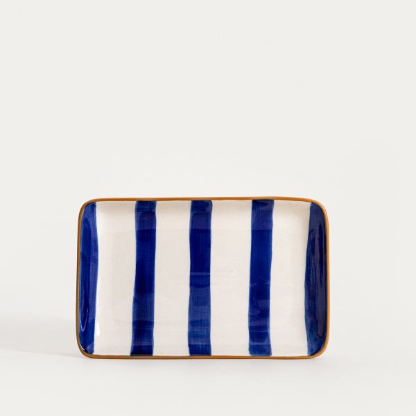 Talerz TORRIT w granatowe paski 19x12 cm