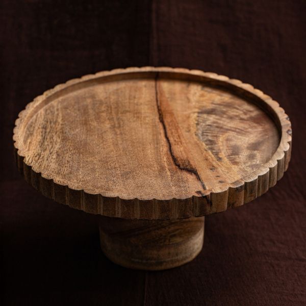 Patera LINEA MANGO na nóżce z nieregularnym rantem 25x12 cm