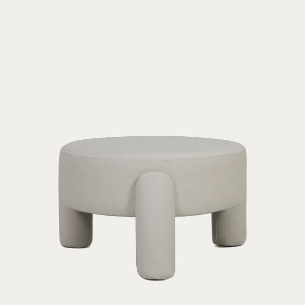 Pufa OLLERA w tkaninie ecru 65x65x36 cm