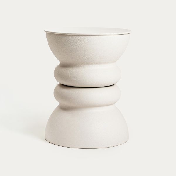 Stolik kawowy SOLTRE metalowy ecru 38x47 cm