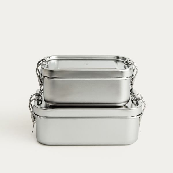 Zestaw lunchboxów ONTARIO ze stali nierdzewnej 550+850 ml 2 el.