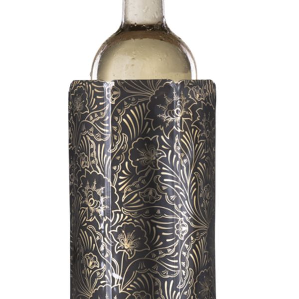 Schładzacz WINE do wina czarno-złoty 14x16 cm