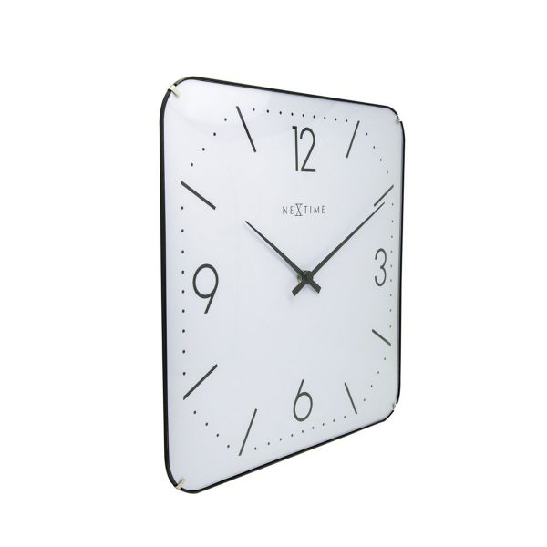 Zegar BASIC SQUARE DOME ścienny biały 35x35 cm