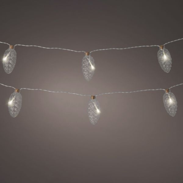 Lampki LORA na choinkę szyszki przezroczyste 175 cm