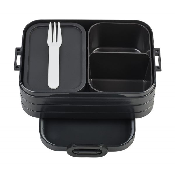 Lunchbox TAKE A BREAK z widelczykiem czarny 18,5x12x6,5 cm