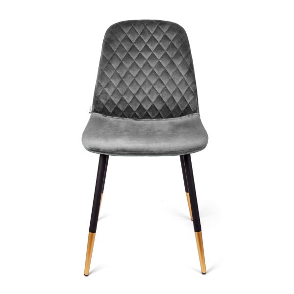 Krzesło NOIR welurowe szare 44x52x85cm