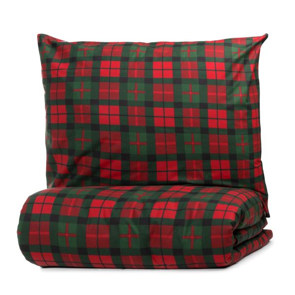 Pościel TARTAN bawełniana w kratę 160x200 + 2*70x80 cm