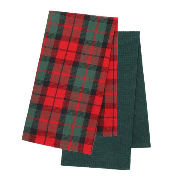 Zestaw ścierek kuchennych TARTAN w kratę 2*45x65 cm