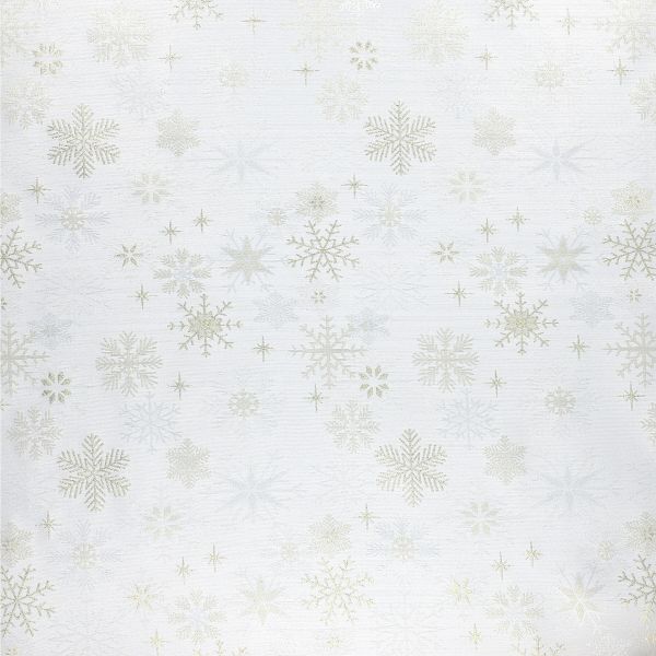 Obrus GOLD SNOW w śnieżynki biały 150x220 cm