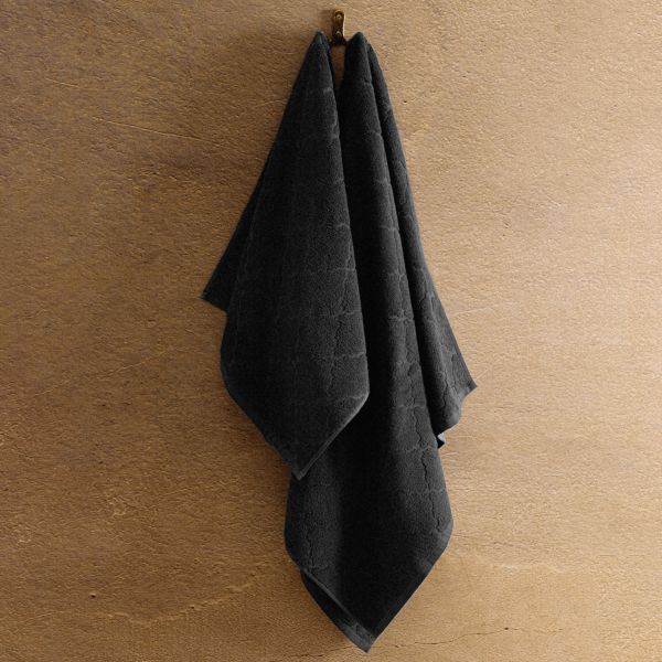 Ręcznik SAMINE z marokańską koniczyną czarny 50x90cm