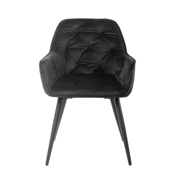Krzesło CHERRY welurowe czarne 57x63x84 cm