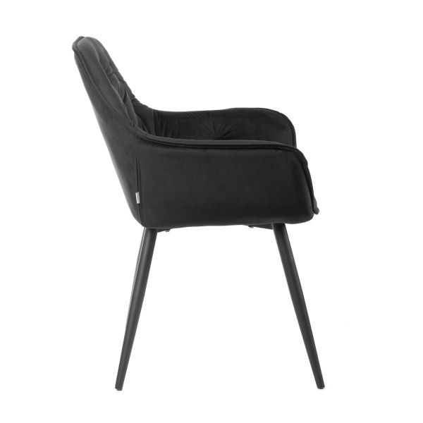 Krzesło CHERRY welurowe czarne 57x63x84 cm