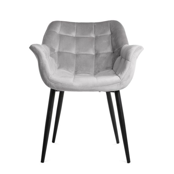 Krzesło NEA Krzesło welurowe szare 57x63x84cm